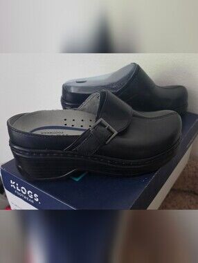 Men's Black Slip-On Clog with Buckle
